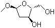 structure of CAS# 51255-17-5, 甲基-2-脱氧-alpha-D-呋喃核糖苷
