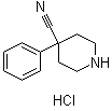 structure of CAS# 51304-58-6, 4-Cyano-4-phenylpiperidine hydrochloride
