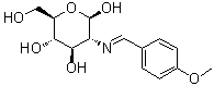 structure of CAS# 51471-40-0, 2-Deoxy-2-[[(4-methoxyphenyl)methylene]amino]-beta-D-glucopyranose