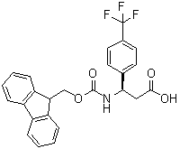 structure of CAS# 517905-88-3, (betaR)-beta-[[(9H-Fluoren-9-ylmethoxy)carbonyl]amino]-4-(trifluoromethyl)benzenepropanoic acid