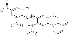 CAS 登录号：51868-46-3, 分散蓝 291G, N-[2-(2-溴-4,6-二硝基苯基偶氮基)-5-[二(2-丙烯基)氨基]-4-甲氧基苯基]乙酰胺