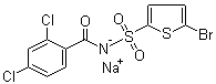 CAS # 519055-63-1, Tasisulam sodium, N-[(5-Bromo-2-thienyl)sulfonyl]-2,4-dichlorobenzamide sodium salt, LY 573636Na