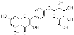 structure of CAS# 52222-74-9, Kaempferol 4'-glucoside