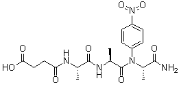 structure of CAS# 52299-14-6, N-(3-羧基-1-氧代丙基)-L-丙氨酰-L-丙氨酰-N-(4-硝基苯基)-L-丙氨酰胺