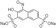 CAS # 525-05-3, 3-Hydroxy-4-nitroso-2,7-naphthalenedisulfonic acid disodium salt, Disodium 1-nitroso-2-naphthol-3,6-disulfonate