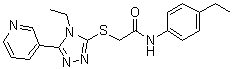 CAS 登录号：525582-84-7, N-(4-乙基苯基)-2-[[4-乙基-5-(3-吡啶基)-4H-1,2,4-三唑-3-基]硫基]乙酰胺