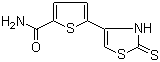 structure of CAS# 52560-89-1, 5-(2,3-二氢-2-巯基-4-噻唑基)噻吩甲酰胺