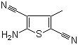 structure of CAS# 52603-48-2, 2-Amino-3,5-dicyano-4-methylthiophene