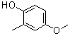 structure of CAS# 5307-05-1, 4-甲氧基-2-甲基苯酚