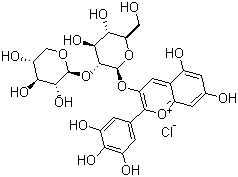structure of CAS# 53158-73-9, 氯化花翠素 3-桑布双糖苷