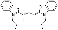 structure of CAS# 53213-79-9, 3,3'-二丙基氧杂羰花青碘化物