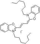 structure of CAS# 53213-83-5, 3,3'-二庚基氧杂羰花青碘化物