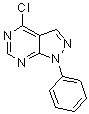 structure of CAS# 5334-48-5, 4-Chloro-1-phenyl-1H-pyrazolo[3,4-d]pyrimidine