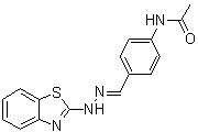 CAS 登录号：5347-23-9, N-[4-[(2-苯并噻唑基亚肼基)甲基]苯基]乙酰胺