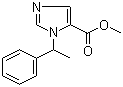CAS # 5377-20-8, Metomidate, Methyl 3-(1-phenylethyl)imidazole-5-carboxylate, 1-(1-Phenylethyl)-1H-imidazole-5-carboxylic acid methyl ester, R 7315