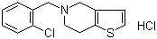 CAS # 53885-35-1, Ticlopidine hydrochloride, 5-(2-Chlorobenzyl)-4,5,6,7-tetrahydrothieno[3,2-c]pyridine hydrochloride