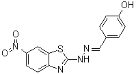 CAS 登录号：5398-48-1, 4-羟基苯甲醛 2-(6-硝基-2-苯并噻唑基)腙
