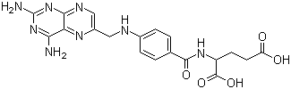 CAS 登录号：54-62-6, 氨基蝶呤, 氨喋呤, 4-氨基叶酸, N-[4-[[(2,4-二氨基-6-蝶啶)甲基]氨基]苯甲酰]-L-谷氨酸