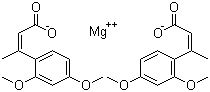 CAS # 54283-65-7, Dimecrotic acid magnesium salt, 3-(2,4-Dimethoxyphenyl)-2-butenoic acid magnesium salt, Hepadial, Magnesium cis-3-(2,4-dimethoxyphenyl)crotonate, Visobil