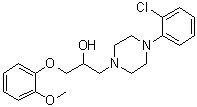 CAS # 5443-29-8, 4-(2-Chlorophenyl)-alpha-[(2-methoxyphenoxy)methyl]-1-piperazineethanol