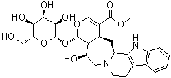 CAS # 54483-84-0, 3alpha,19(S)-Dihydrocadambine, (19alpha,20alpha,21beta)-16,17-Didehydro-19-(beta-D-glucopyranosyloxy)-21-hydroxy-D-homooxayohimban-16-carboxylic acid methyl ester