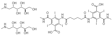 CAS # 54605-45-7, Meglumine iocarmate, Bis-Conray, DB 2041, Dimer X, Dimeray, Iocarmate meglumine, Meglumine iocarmate