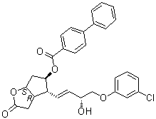 CAS # 54713-44-9, [3aR-[3aalpha,4alpha(1E,3R<sup>*</sup>),5beta,6aalpha]]-[1,1'-Biphenyl]-4-carboxylic acid 4-[4-(3-chlorophenoxy)-3-hydroxy-1-butenyl]hexahydro-2-oxo-2H-cyclopenta[b]furan-5-yl ester