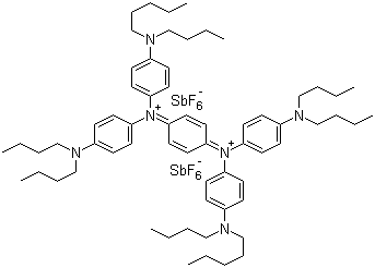 structure of CAS# 5496-71-9, N3,N3,N6,N6-四[4-(二丁基氨基)苯基]-1,4-环己二烯-3,6-二铵六氟锑酸盐 (1:2)