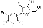 structure of CAS# 55612-18-5, 5-溴-2'-脱氧-2'-氟尿苷