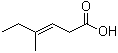 structure of CAS# 55665-79-7, 4-甲基-3-己烯酸