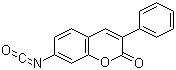 CAS # 55936-32-8, 3-Phenyl-7-coumarinyl isocyanate, 3-Phenyl-7-isocyanatocoumarin, Isocyanic acid 2-oxo-3-phenyl-2H-1-benzopyran-7-yl ester