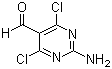structure of CAS# 5604-46-6, 2-Amino-4,6-dichloro-5-formylpyrimidine