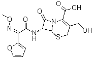 CAS 登录号：56271-94-4, (6R,7R)-7-[[(2Z)-2-(2-呋喃基)-2-(甲氧基亚胺)乙酰基]氨基]-3-(羟基甲基)-8-氧代-5-硫杂-1-氮杂双环[4.2.0]辛-2-烯-2-羧酸