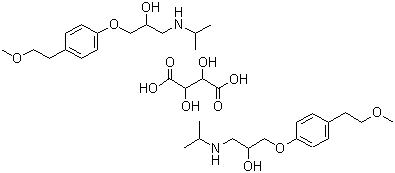 structure of CAS# 56392-17-7, 酒石酸美托洛尔