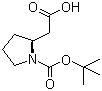 CAS 登录号：56502-01-3, Boc-L-beta-高脯氨酸, 2-[(2S)-(1-叔丁氧羰基)吡咯烷-2-基]乙酸