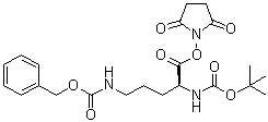 structure of CAS# 57225-25-9, N2-[叔丁氧羰基]-N5-[苄氧羰基]-L-鸟氨酸琥珀酰亚胺基酯