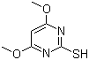 structure of CAS# 57235-35-5, 2-Mercapto-4,6-dimethoxypyrimidine