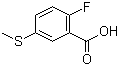 structure of CAS# 57318-98-6, 2-Fluoro-5-(methylthio)benzoic acid