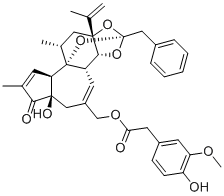 CAS # 57444-62-9, Resiniferatoxin, [(1R,2R,6R,10S,11R,13S,15R,17R)-13-benzyl-6-hydroxy-4,17-dimethyl-5-oxo-15-prop-1-en-2-yl-12,14,18-trioxapentacyclo[11.4.1.01,10.02,6.011,15]octadeca-3,8-dien-8-yl]methyl 2-(4-hydroxy-3-methoxyphenyl)acetate