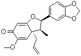 CAS # 57457-99-5, (2R,3S,3aS)-2-(1,3-Benzodioxol-5-yl)-3,3a-dihydro-5-methoxy-3-methyl-3a-(2-propen-1-yl)-6(2H)-benzofuranone