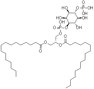 CAS 登录号：57606-15-2, (R)-D-myo-肌醇 1-[2,3-二[(1-氧代十六烷基)氧基]丙基氢磷酸酯] 4-(磷酸二氢酯)