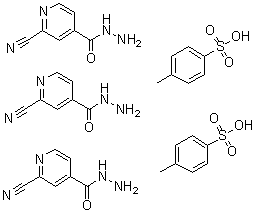 CAS 登录号：577778-87-1, 2-氰基-4-吡啶甲酰肼对甲基苯磺酸盐(2:3)