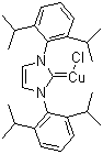 structure of CAS# 578743-87-0, [1,3-双(2,6-二异丙基苯基)咪唑-2-亚基]氯化铜