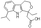 structure of CAS# 57917-63-2, 1-Ethyl-1,3,4,9-tetrahydro-8-(1-methylethyl)pyrano[3,4-b]indole-1-acetic acid
