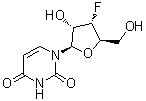 structure of CAS# 57944-13-5, 3'-脱氧-3'-氟尿苷