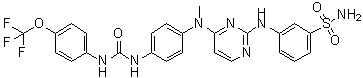 structure of CAS# 579515-63-2, 3-[[4-[甲基[4-[[[[4-(三氟甲氧基)苯基]氨基]羰基]氨基]苯基]氨基]-2-嘧啶基]氨基]苯磺酰胺