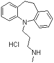 structure of CAS# 58-28-6, 5-[3-(甲基氨基)丙基]-5H-二苯并[b,f]氮杂卓盐酸盐