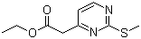 structure of CAS# 582309-12-4, Ethyl 2-(methylthio)pyrimidine-4-acetate