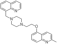 structure of CAS# 584555-10-2, 2-Methyl-5-[2-[4-(8-quinolinylmethyl)-1-piperazinyl]ethoxy] quinoline