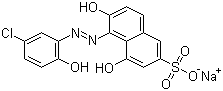 CAS 登录号：5851-02-5, 媒介黑 56, 5-[(5-氯-2-羟基苯基)偶氮]-4,6-二羟基-2-萘磺酸单钠盐